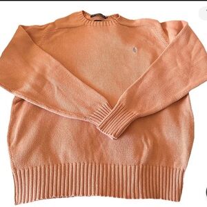 Polo Ralph Lauren Sweater Mens L Pullover Orange Cotton Preppy Casual  Vintage